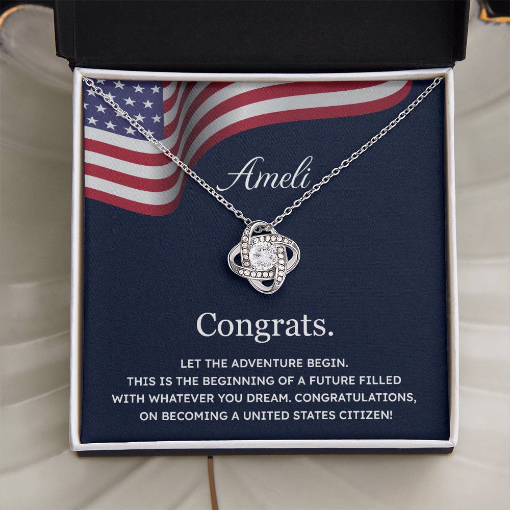 Congrats Necklace For New U.s. Citizen Ameli Necklace For New U.s. Citizen Gift For Citizenship Celebration Necklace With Citizenship Message Necklace For New U.s. Citizen Ameli Gift For Becoming A U.s. Citizen Proud U.s. Citizen Jewelry