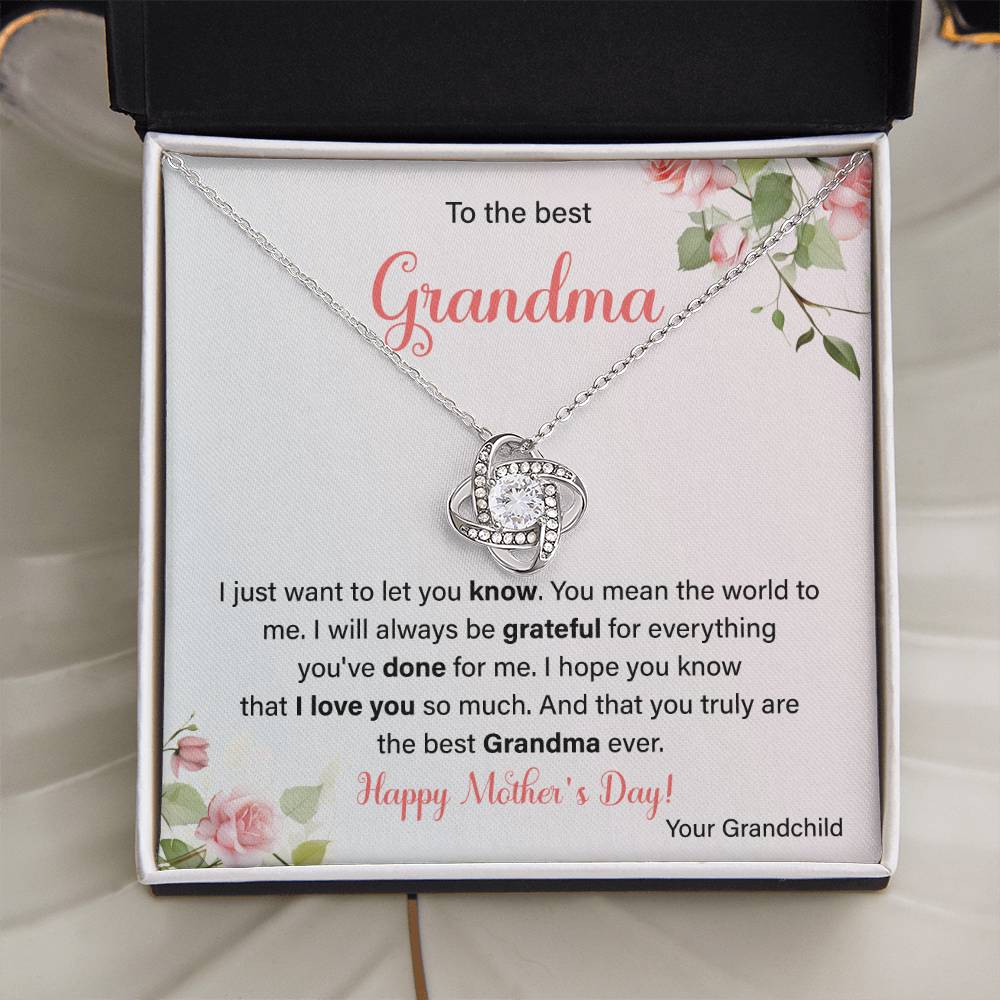 To The Best Grandma Grandmother Appreciation Necklace Love From Grandchild Gift Happy Mother’s Day For Her Sentimental Grandma Necklace Heartfelt Message For Old Lady Thank You Gift Gift For Special Person