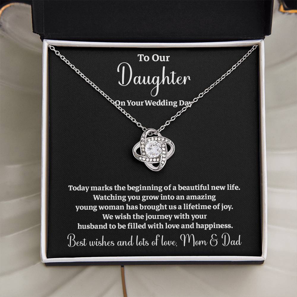 To Our Daughter On Your Wedding Day Heartfelt Wishes For A Beautiful New Life Gift From Your Mom And Dad Wedding Day Gift For Daughter New Life Celebration Jewelry Mother And Father Wedding Message Daughter's Wedding Day Jewelry Joyful Wedding Day Gift