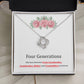 Four Generations Necklace Gift for Grandma and Family