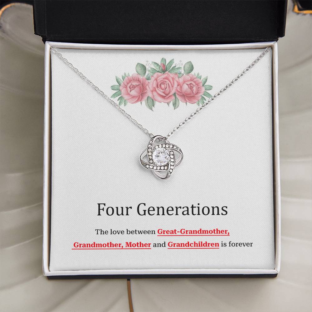 To Our Four Generations Four Generations Necklace Gift Great-grandmother Necklace Grandmother Necklace Mother Necklace Heartfelt Gift For Family Sentimental Jewelry For Generations Jewelry Gift For Great-grandmother Jewelry Gift For Mother