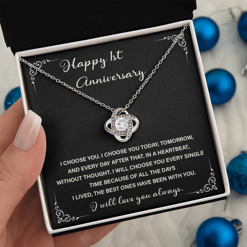 Romantic 1st Anniversary Gift – I Choose You Necklace