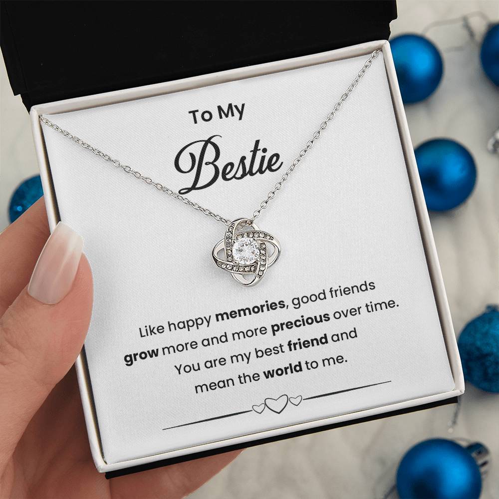 Bestie Necklace Gift for Friend with Message Card