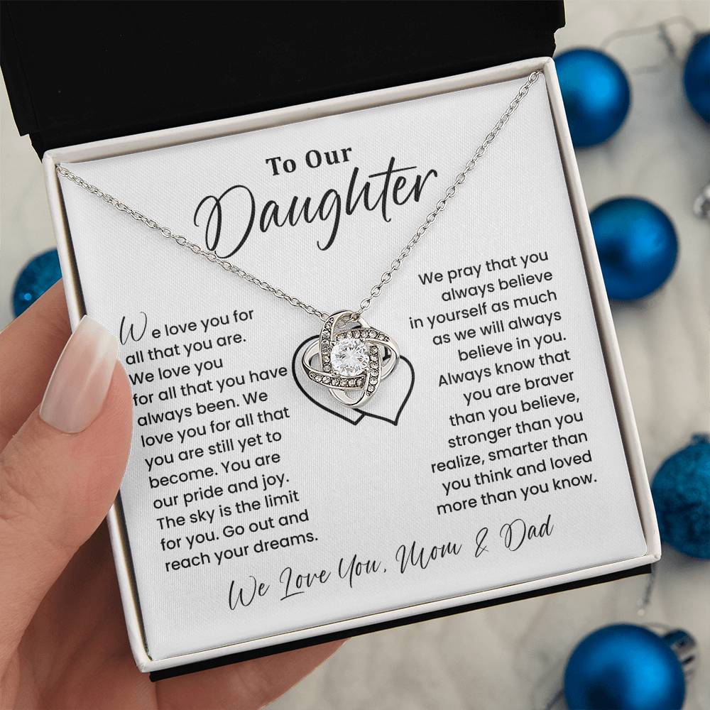 To Our Daughter Heartfelt Jewelry For Daughter Gift From Your Mom And Dad Proud Parent Gift Caring Gift For Daughter Supportive Necklace For Daughter Believe In Yourself Jewelry Daughter's Dreams Jewelry Unique Gift For Daughter Special Bond Necklace