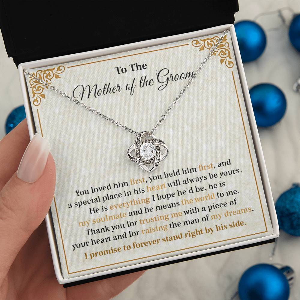 Groom’s Mom Necklace Gift from Bride with Message Card