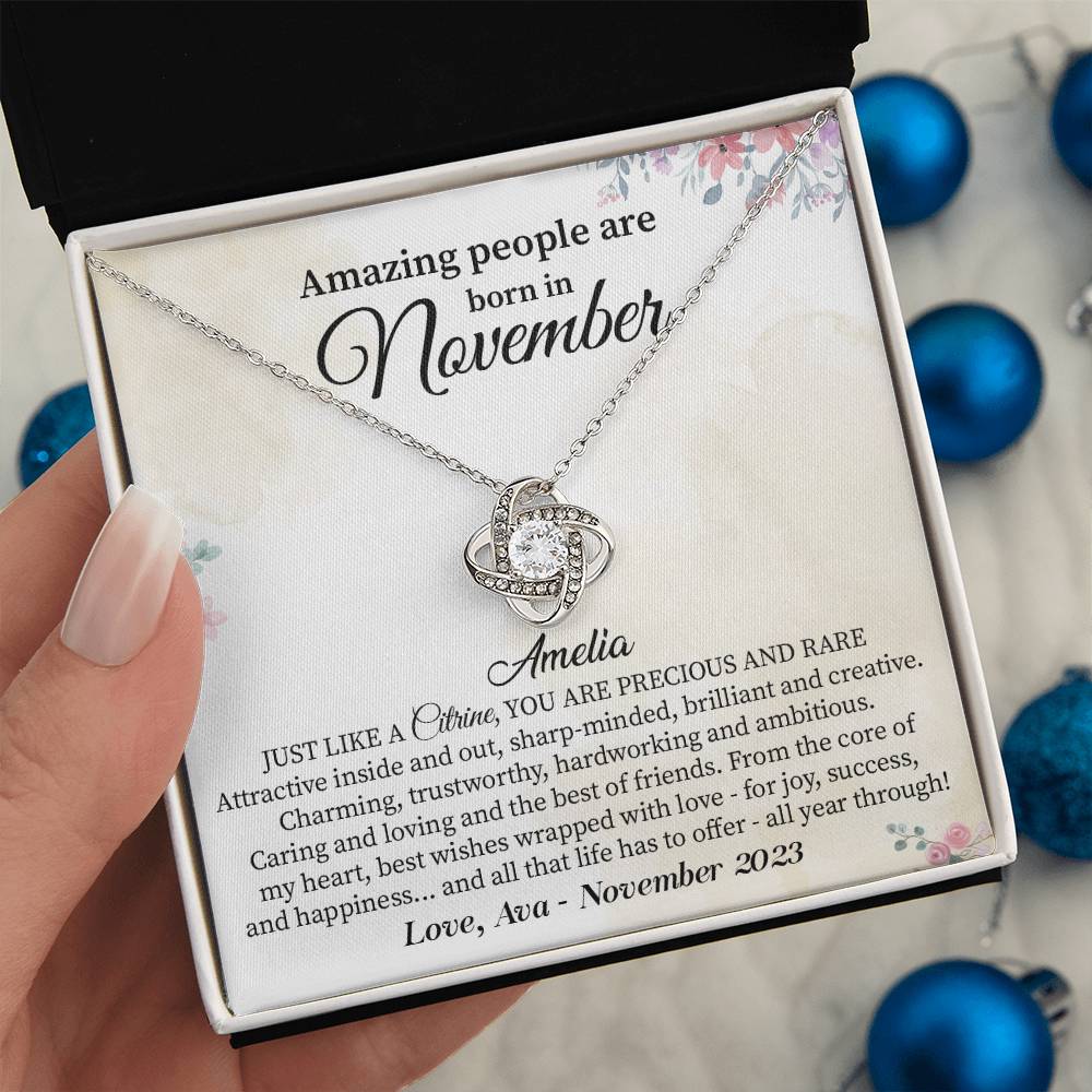 November Birthday Necklace Gift for Her – Elegant Jewelry Box