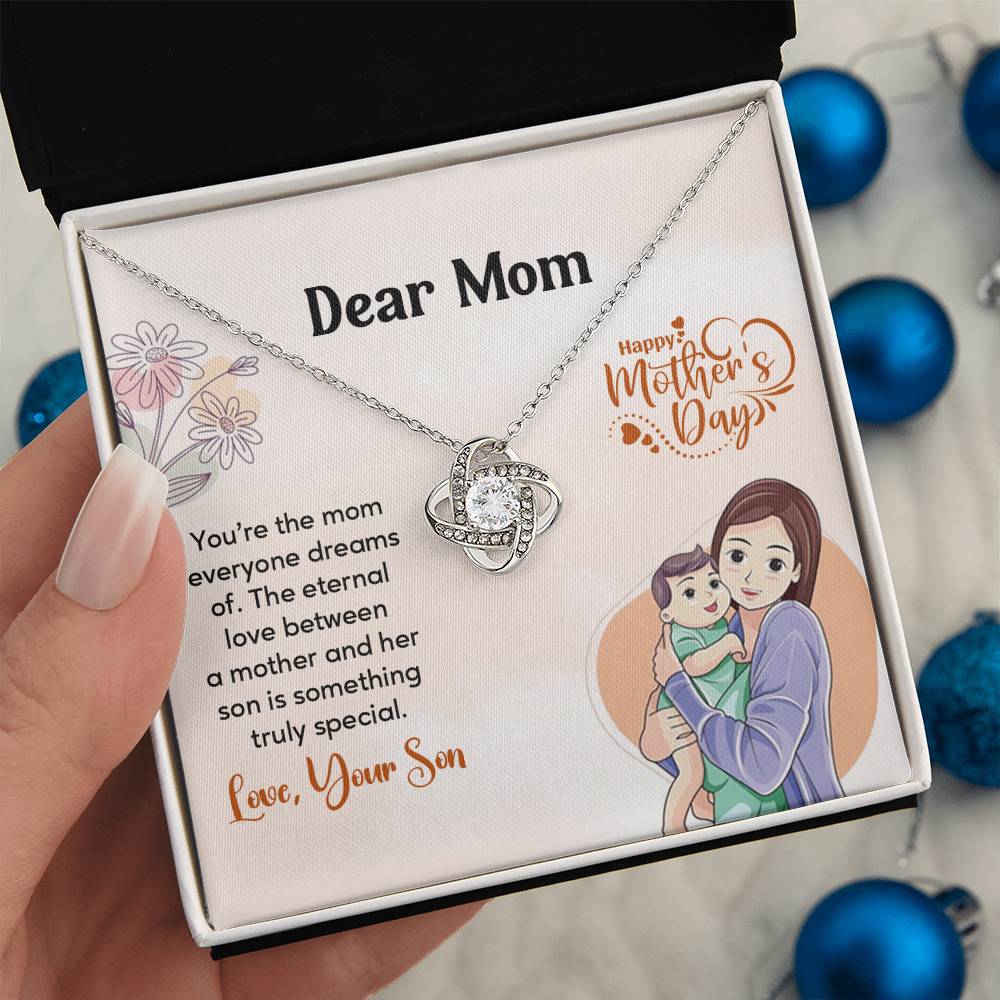 Dear Mom, Heartfelt Necklace For Love Loving Jewelry For Mother's Day Sentimental Necklace For Connection Loving Pendant For A Mother-son Bond Special Pendant Special Necklace Thoughtful Necklace For Love