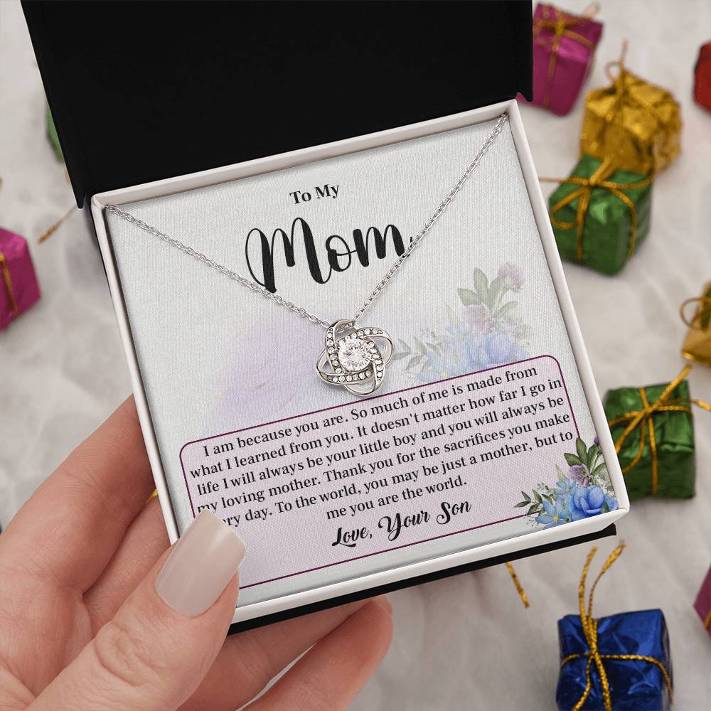 Mother’s Day Gift for Mom from Son – Love Knot Necklace