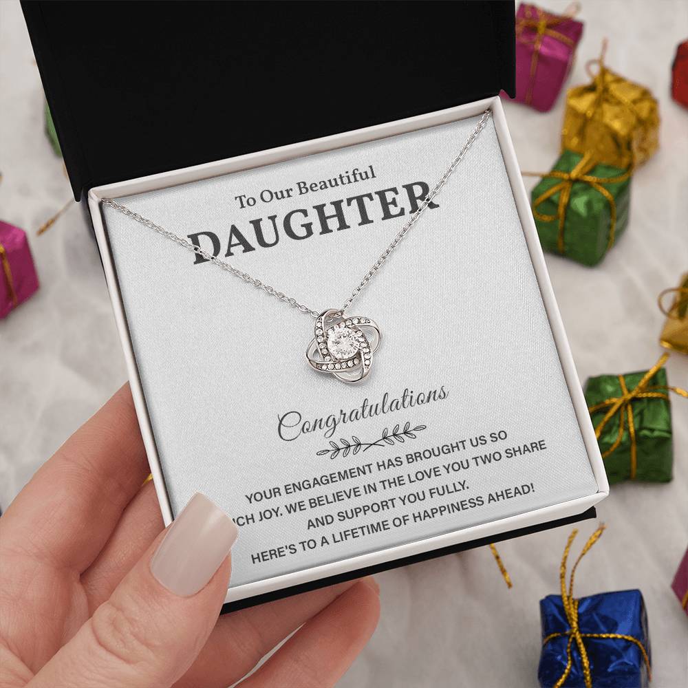 To Our Beautiful Daughter Engagement Necklace Gift Dad Sentimental Gift For Daughter’s Engagement Jewelry Gift For Daughter’s Engagement Daughter’s Special Day Necklace Meaningful Engagement Gift For Daughter Engagement Jewelry For Daughter