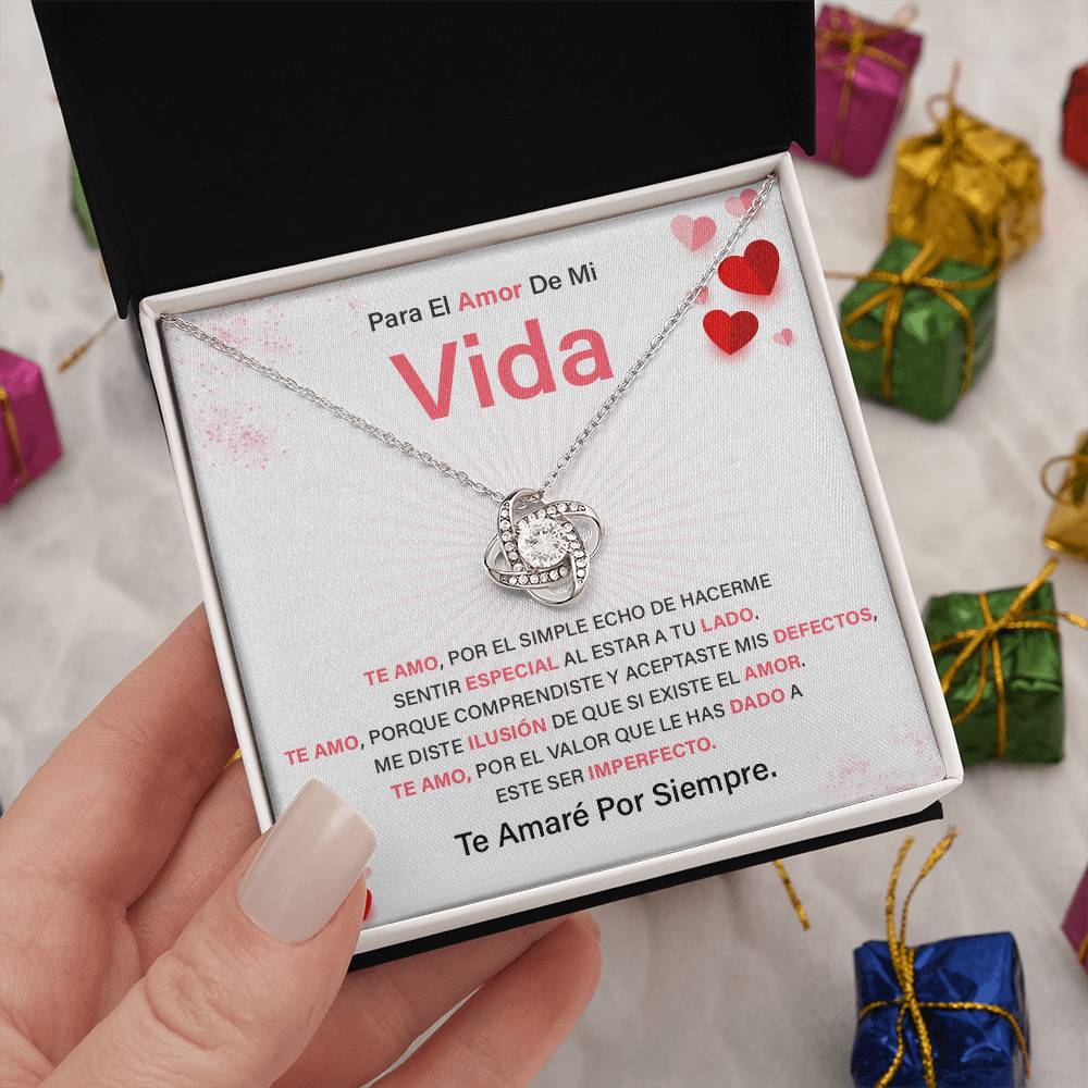 Love Knot Necklace for Soulmate with Spanish Card