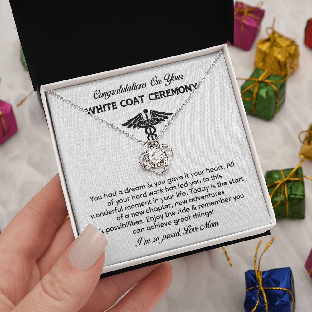 Congratulations On Your White Coat Ceremony Necklace White Coat Ceremony Necklace Gift Congratulations White Coat Ceremony Jewelry White Coat Graduation Necklace Gift New Adventures Necklace Gift  Proud Of You Mom Gift Necklace