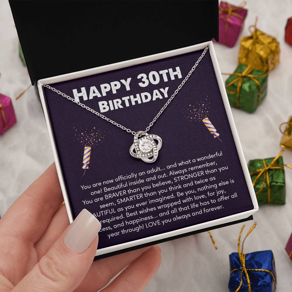 30th Birthday Gift Necklace for Her – Message Card & Gift Box