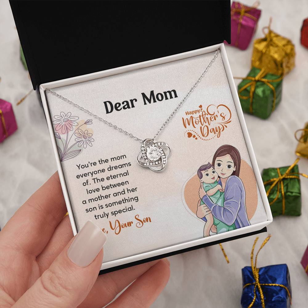 Dear Mom, Heartfelt Necklace For Love Loving Jewelry For Mother's Day Sentimental Necklace For Connection Loving Pendant For A Mother-son Bond Special Pendant Special Necklace Thoughtful Necklace For Love