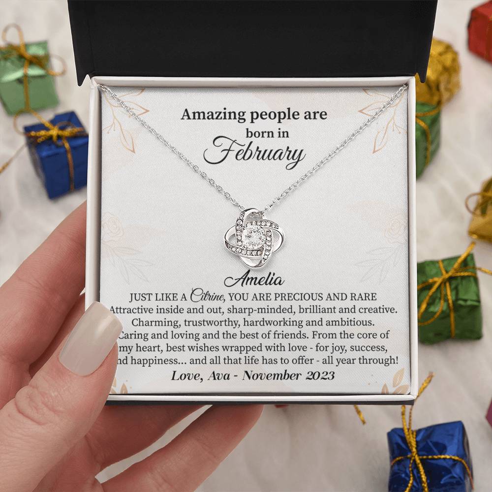 February Birthday Necklace Gift for Her – Sentimental Jewelry Box