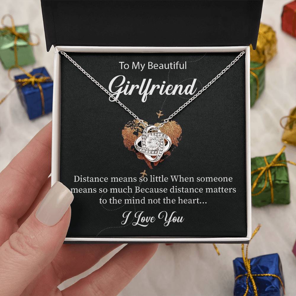 Long Distance Gift for Girlfriend Necklace with Card