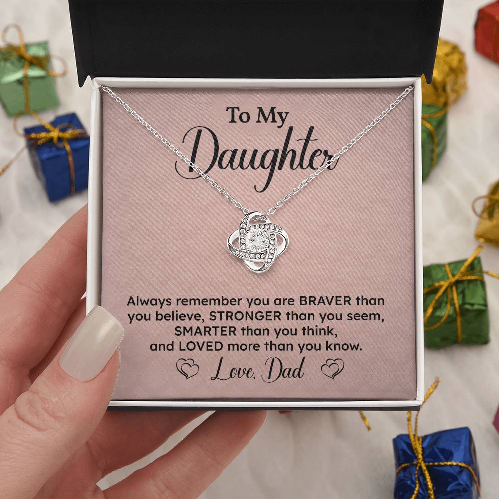 Daughter Necklace Gift from Dad – Encouragement Message Card