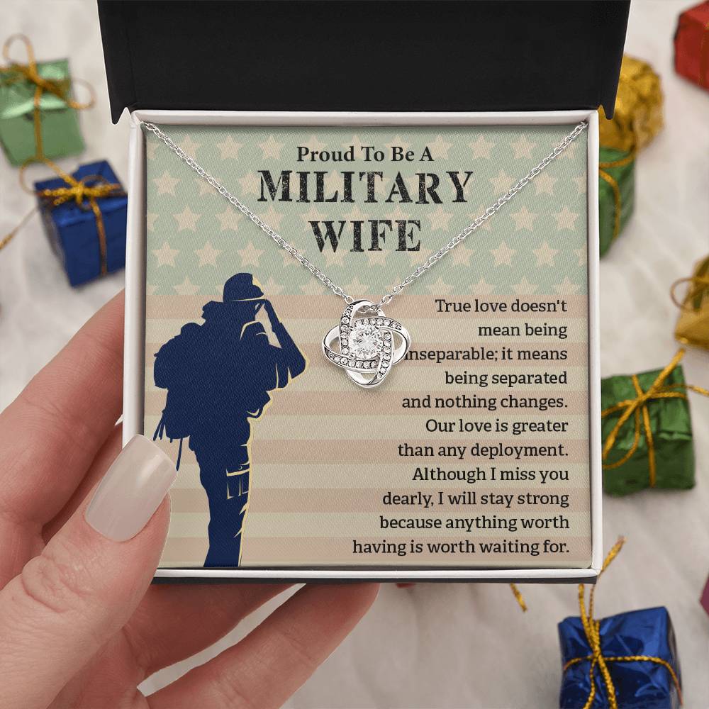 Proud To Be A Military Wife Proud Military Wife Jewelry Heartfelt Gift For Military Spouses True Love Necklace Supportive Gift For Wives Emotional Support Jewelry Unwavering Commitment Jewelry Meaningful Gift For Military Spouses Romantic Gift For Wives
