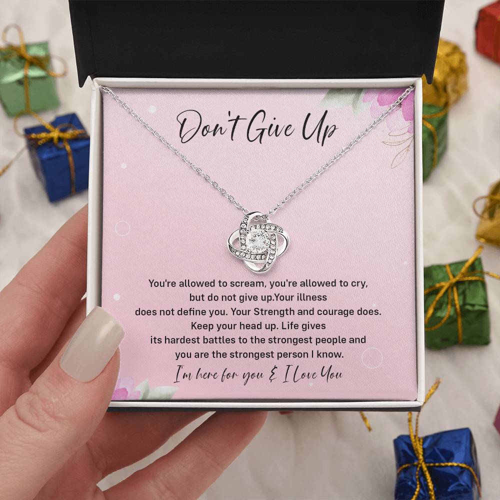 Don't Give Up Strength And Courage Necklace Don't Give Up Necklace Supportive Gift For Fighter You Are Strong Necklace Life's Battles Necklace Emotional Connection Necklace Love And Support Necklace Motivational Jewelry Breast Cancer Necklace For Soulmate