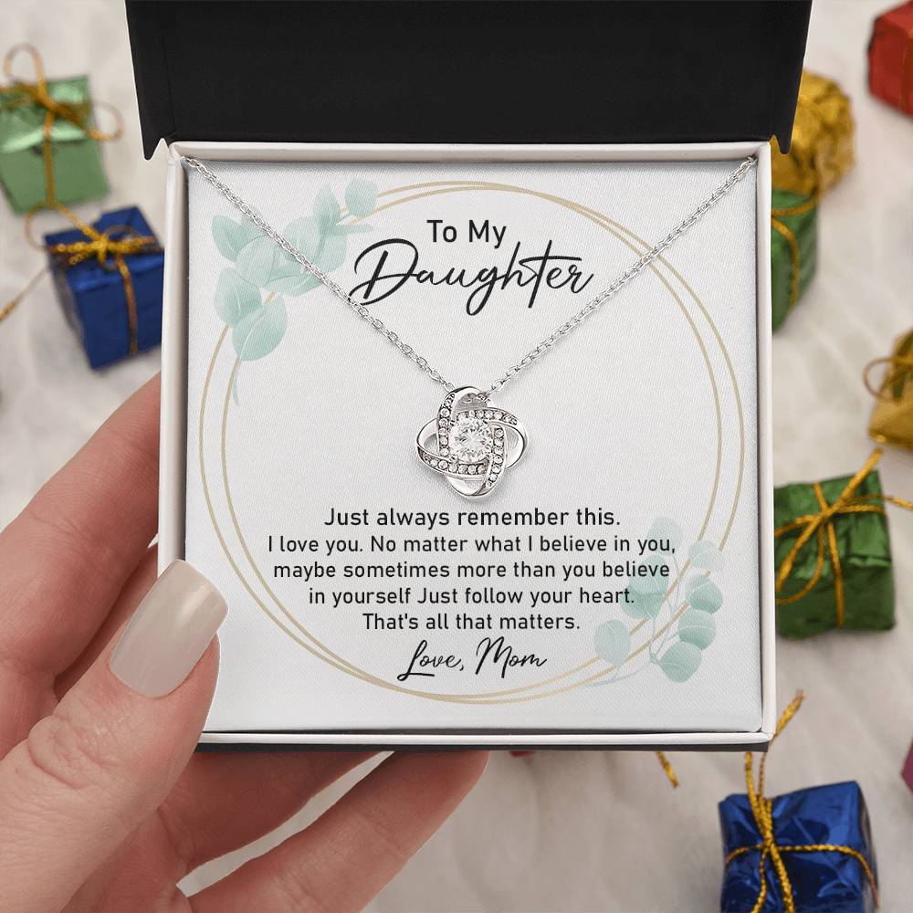 Daughter Necklace Gift from Mom with Heartfelt Note