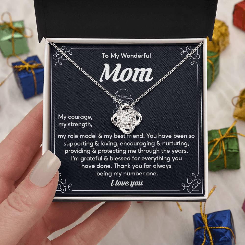 To My Wonderful Mom, Wonderful Mom Pendant Heartfelt Necklace For Her Sweet Pendant Thank You Gift For Support To My Best Friend Mom Jewelry Special Pendant For A Supportive Mom Sentimental Jewelry Thoughtful Necklace