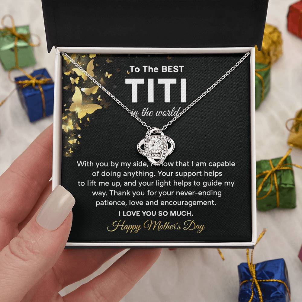 To The Best Titi Necklace Of Endless Love For Her Thank You For Everything Gift Celebrating An Amazing Day Forever My Titi Necklace Inspiration Necklace Loving Titi Mother’s Day Gift Heartfelt Message With Necklace Gift