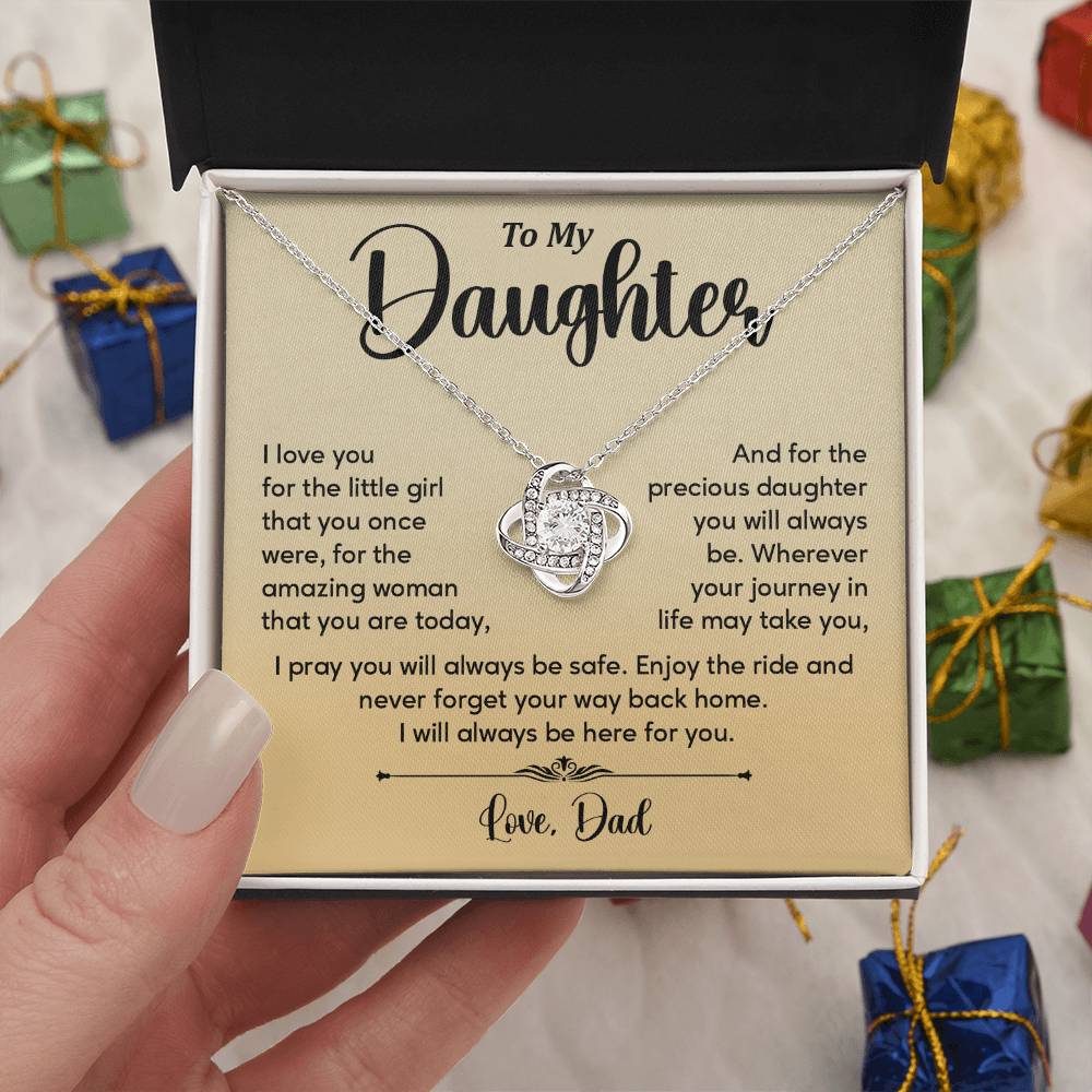 To My Daughter Necklace from Dad – Message of Love & Safety