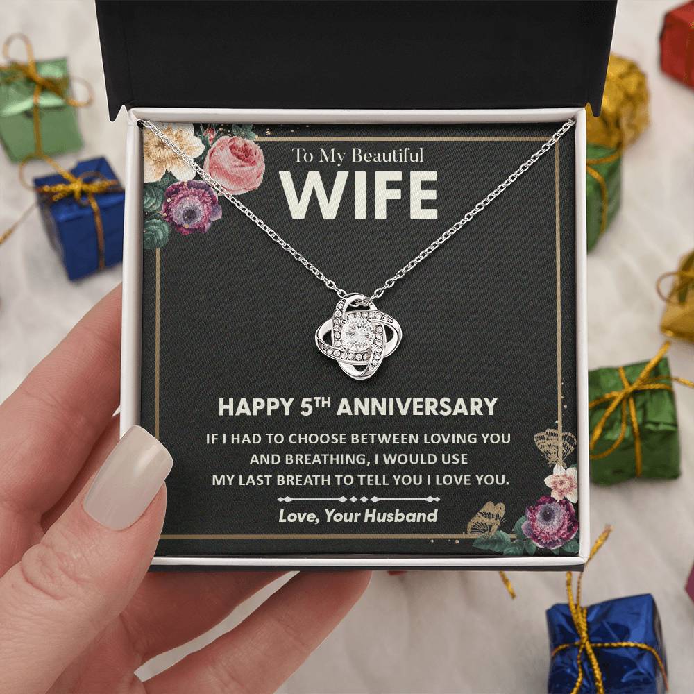 5th Anniversary Necklace Gift for Wife – Love Note Box