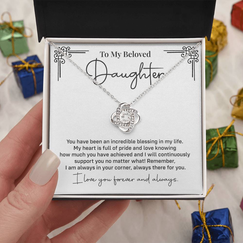 Beloved Daughter Necklace Gift – Pride & Love Message Card