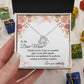 Dear Mom Necklace Gift From Daughter With Message Card