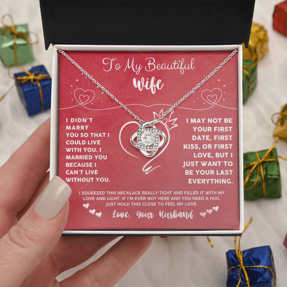 Wife Necklace Gift from Husband with Love Message Card