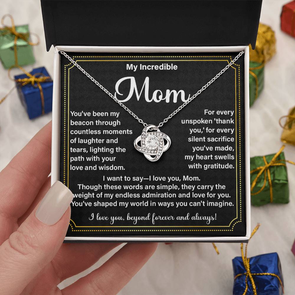 Incredible Mom Necklace Gift with Message Card