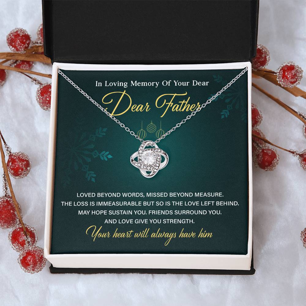 Memorial Necklace for Loss of Father with Card
