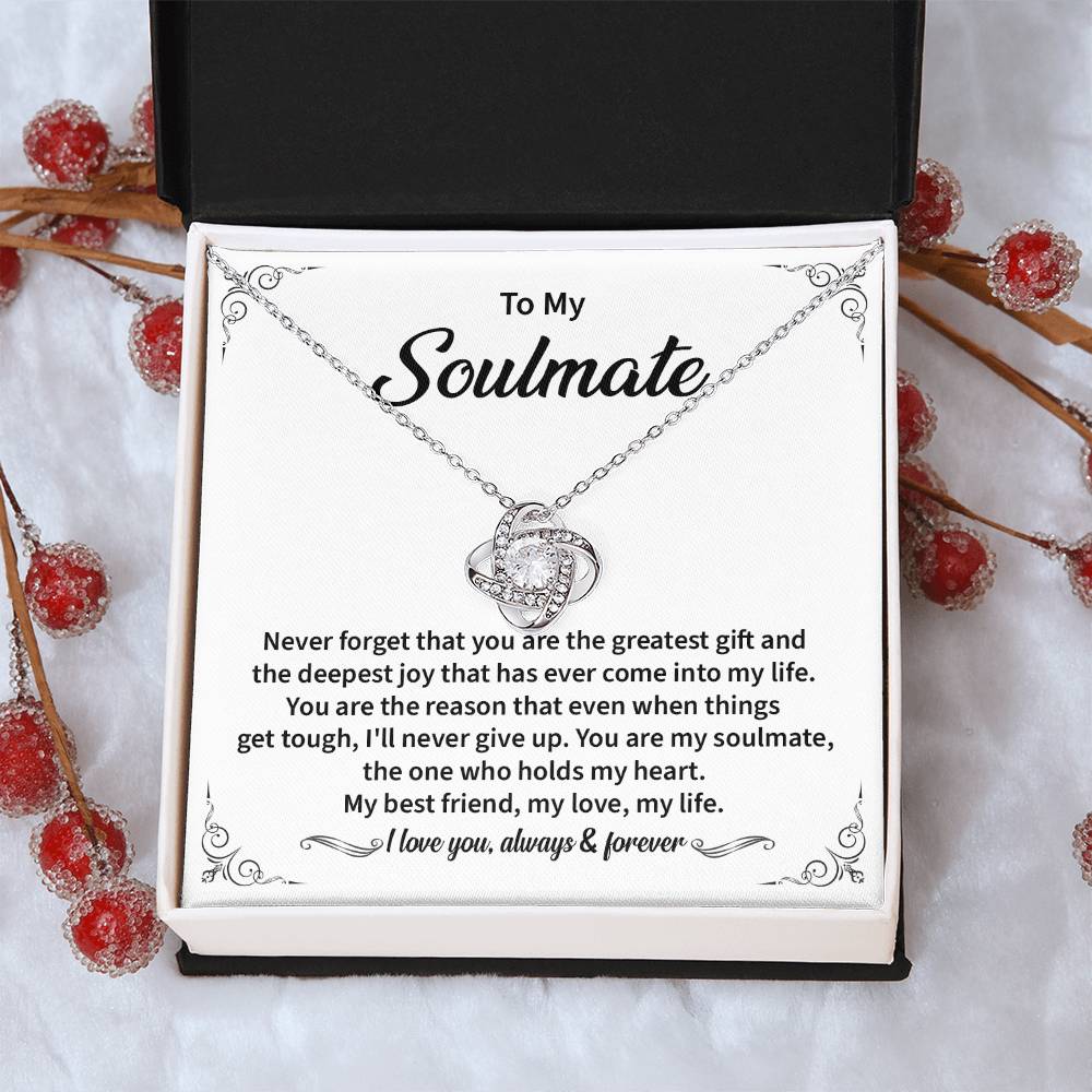 Soulmate Necklace Gift for Her with Message Card