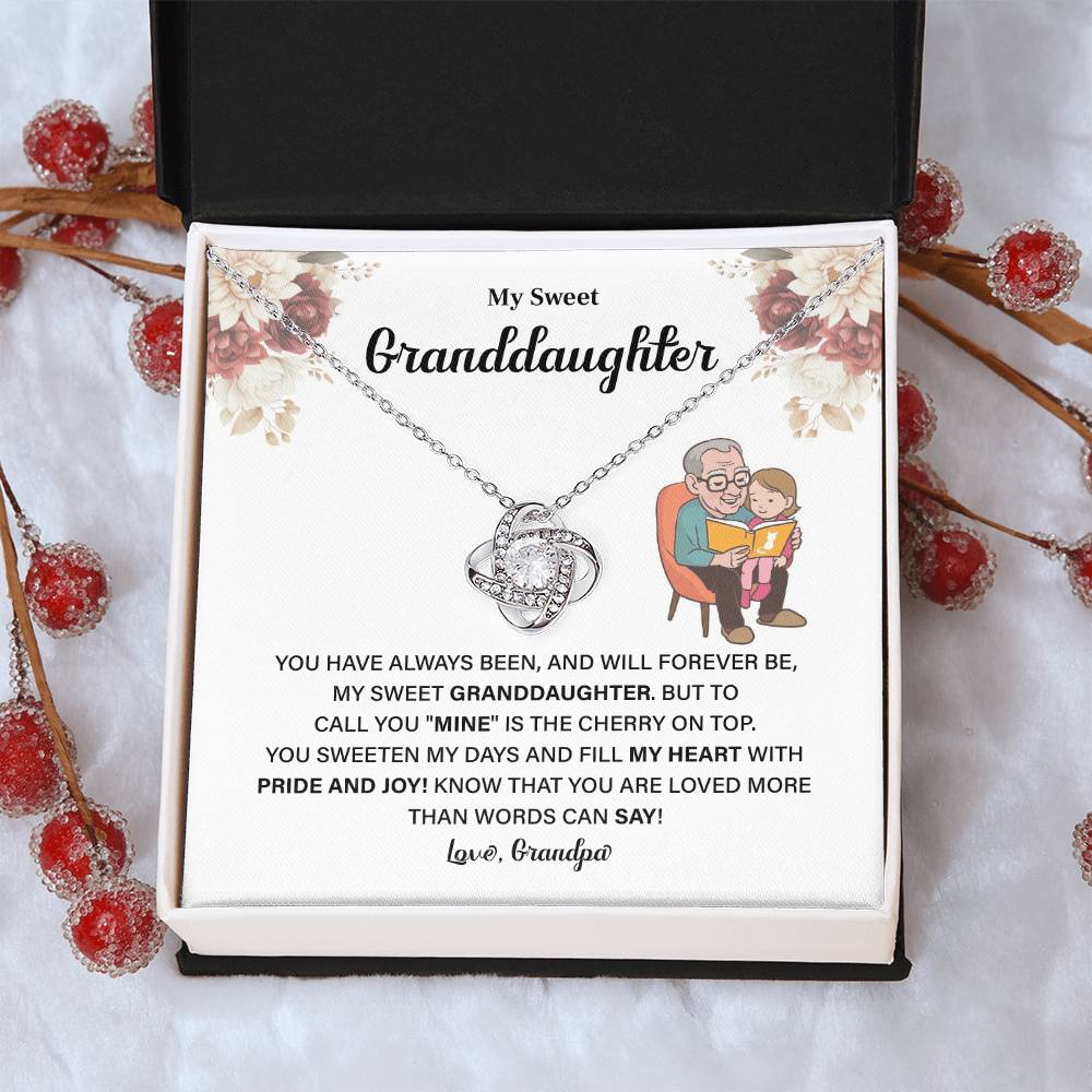 Granddaughter Necklace Gift from Grandpa with Box