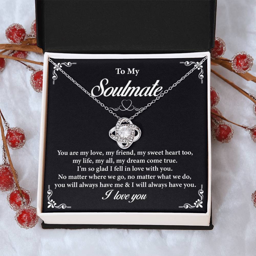 To My Soulmate Gift – Necklace with Message Card & Gift Box