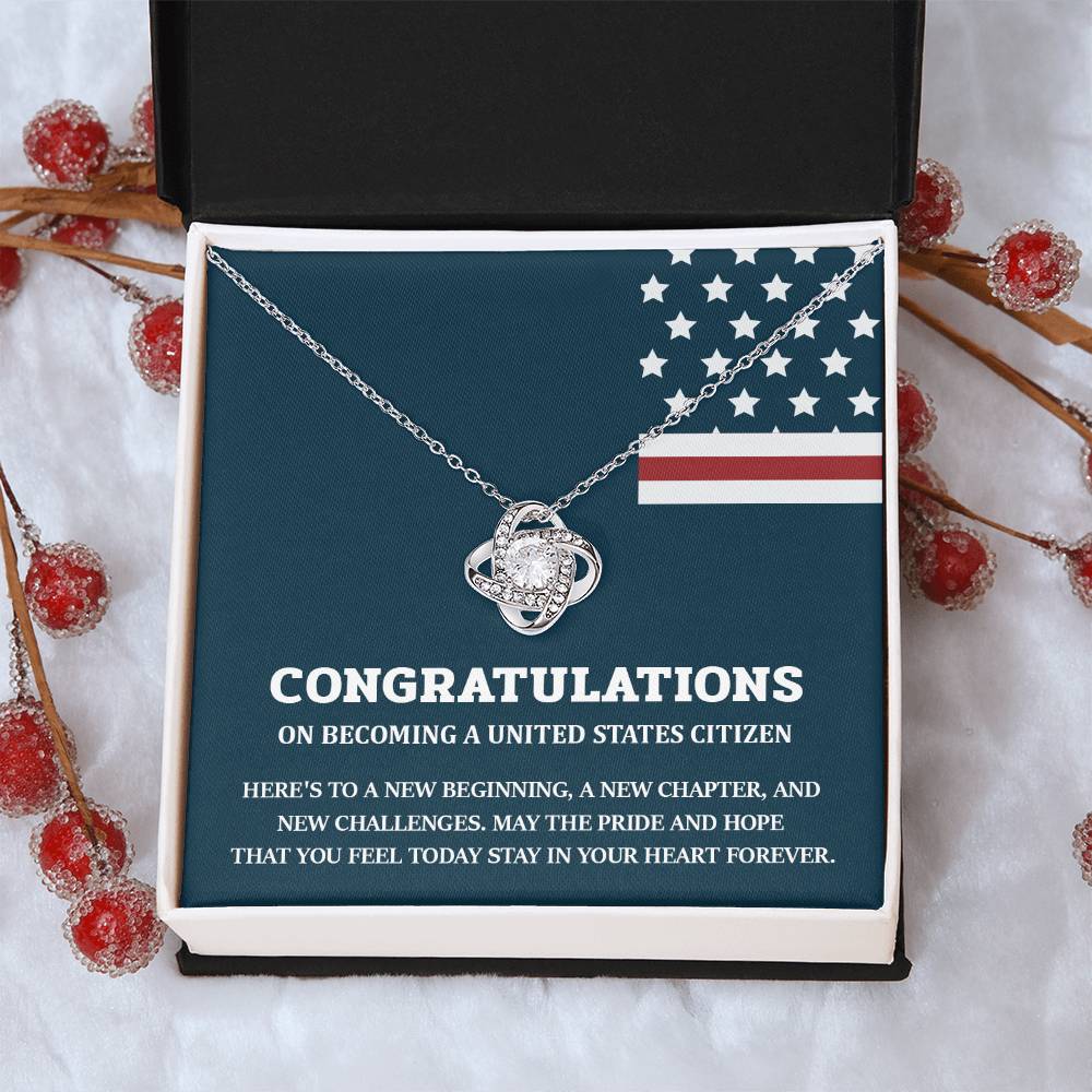 Congratulations Necklace For New U.s. Citizen Necklace For New U.s. Citizen Necklace For U.s. Citizenship Success Necklace For Official U.s. Citizen Jewelry For New U.s. Citizen Necklace With Message Of Hope Gift For American Patriot