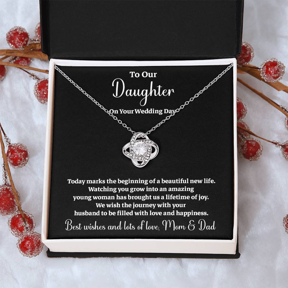 To Our Daughter On Your Wedding Day Heartfelt Wishes For A Beautiful New Life Gift From Your Mom And Dad Wedding Day Gift For Daughter New Life Celebration Jewelry Mother And Father Wedding Message Daughter's Wedding Day Jewelry Joyful Wedding Day Gift