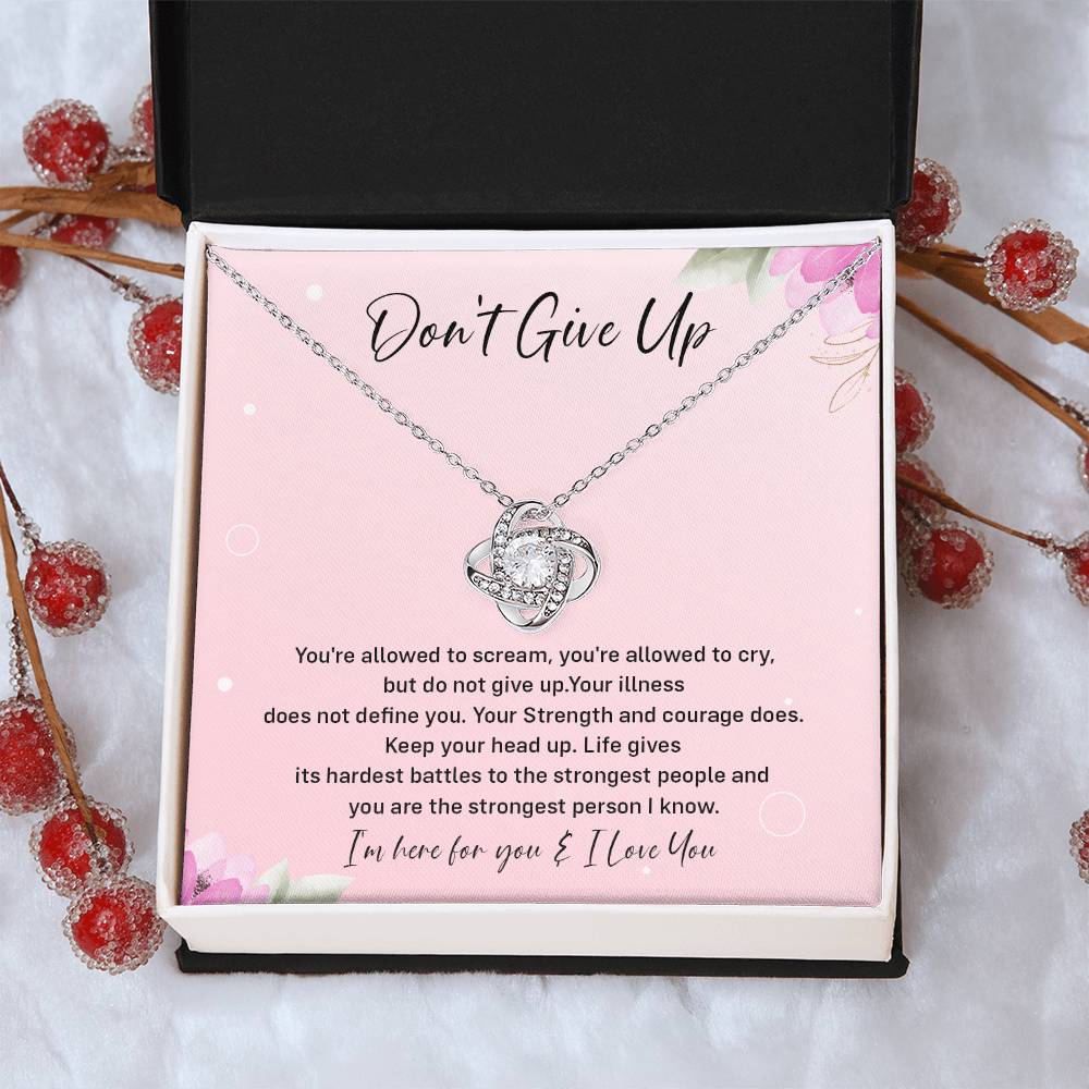 Don't Give Up Strength And Courage Necklace Don't Give Up Necklace Supportive Gift For Fighter You Are Strong Necklace Life's Battles Necklace Emotional Connection Necklace Love And Support Necklace Motivational Jewelry Breast Cancer Necklace For Soulmate