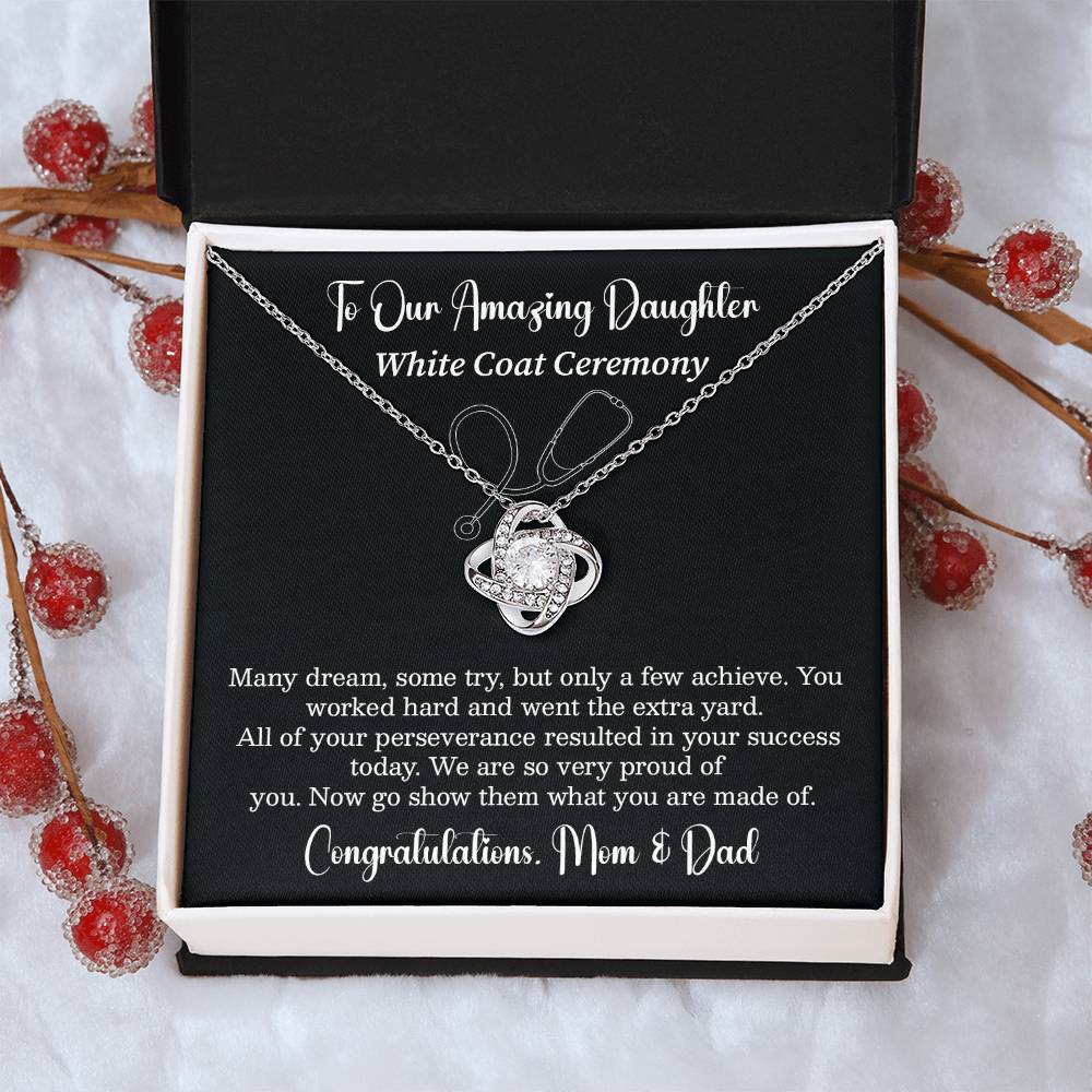 To Our Amazing Daughter On Your White Coat Ceremony Best Wishes Necklace You Are Amazing Necklace Personal Growth Jewelry Motivational Jewelry For New Beginnings Emotional Connection Necklace Meaningful Gift From Parents Congratulations Necklace