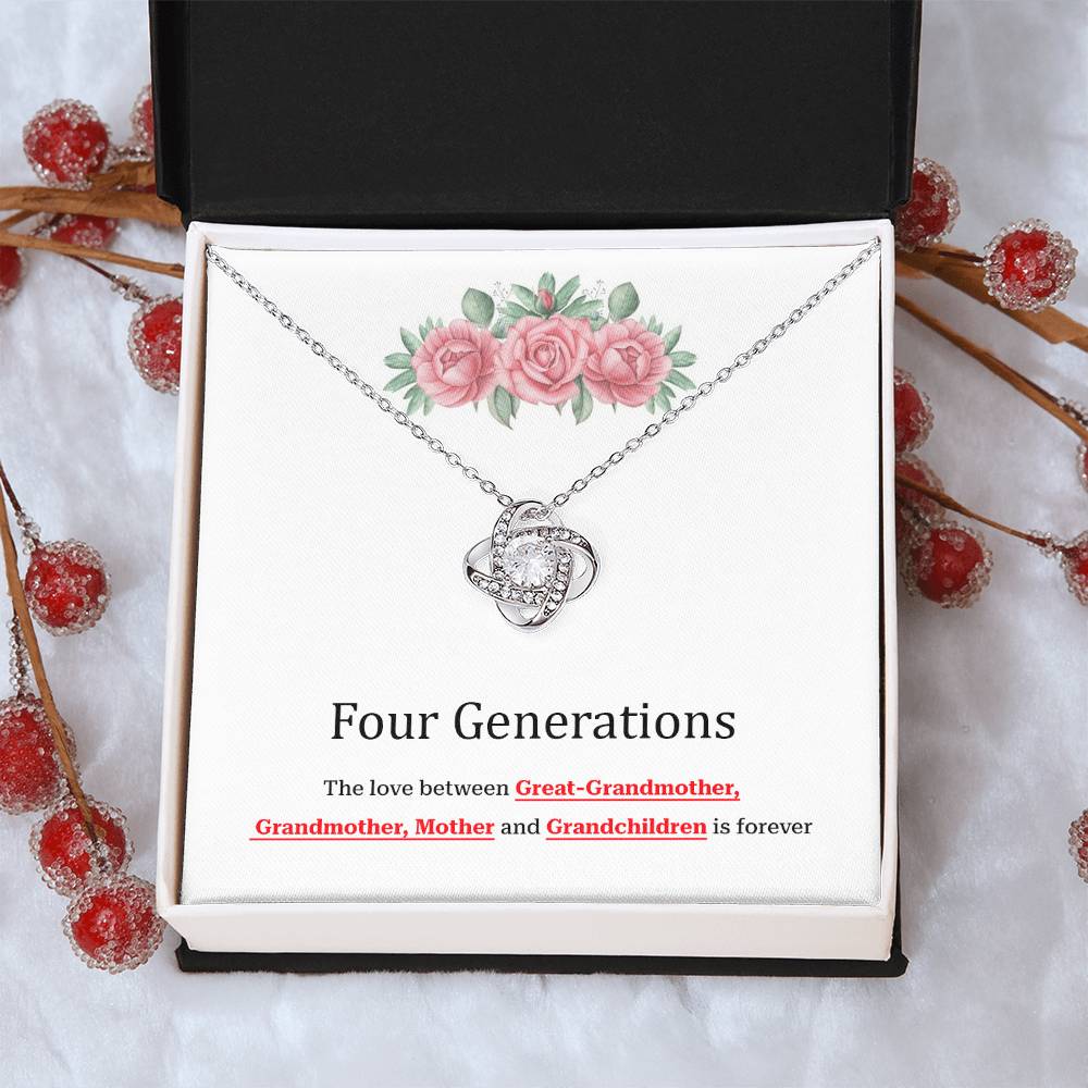 To Our Four Generations Four Generations Necklace Gift Great-grandmother Necklace Grandmother Necklace Mother Necklace Heartfelt Gift For Family Sentimental Jewelry For Generations Jewelry Gift For Great-grandmother Jewelry Gift For Mother