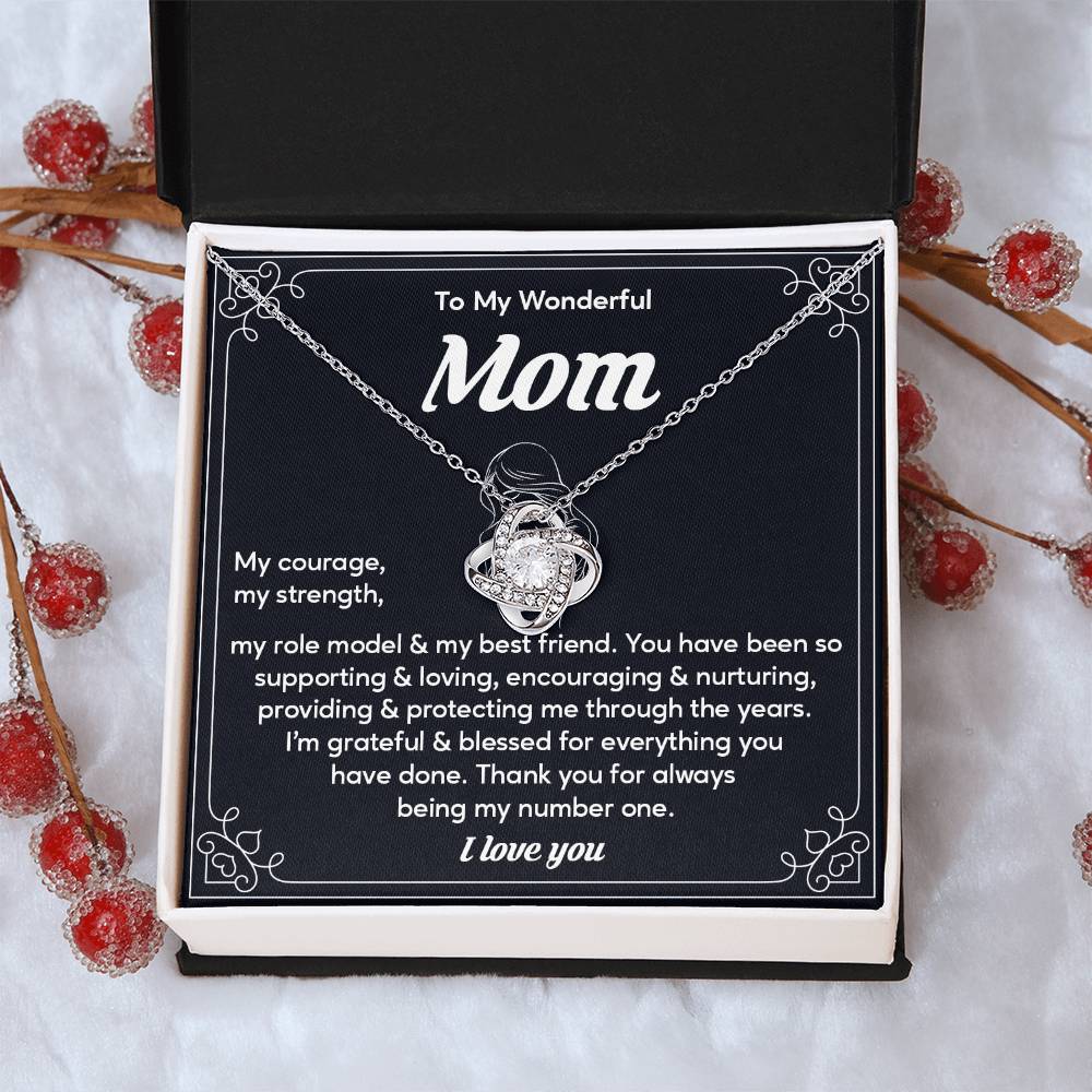 To My Wonderful Mom, Wonderful Mom Pendant Heartfelt Necklace For Her Sweet Pendant Thank You Gift For Support To My Best Friend Mom Jewelry Special Pendant For A Supportive Mom Sentimental Jewelry Thoughtful Necklace