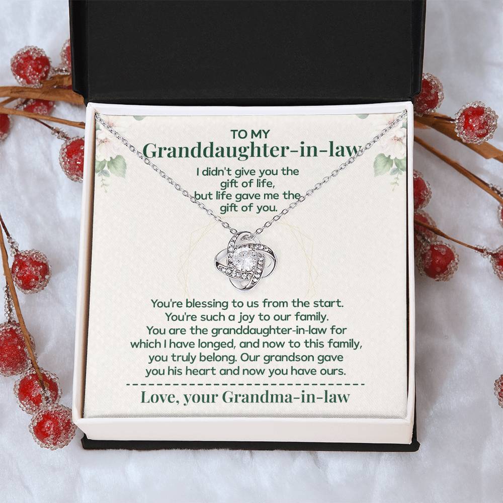 To My Granddaughter-in-law - Necklace Gift Family Is Made From Love, Not Genes Thank You For Making My Grandson Feel Complete Heartfelt Jewelry To Celebrate Our Family Bond Heartfelt Jewelry For Granddaughter-in-law Love And Family Necklace Gift