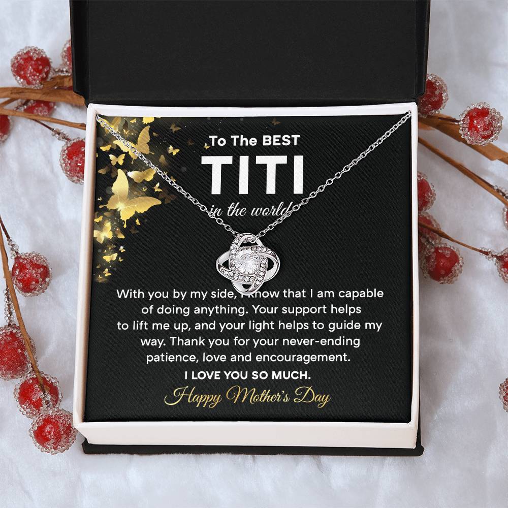 To The Best Titi Necklace Of Endless Love For Her Thank You For Everything Gift Celebrating An Amazing Day Forever My Titi Necklace Inspiration Necklace Loving Titi Mother’s Day Gift Heartfelt Message With Necklace Gift