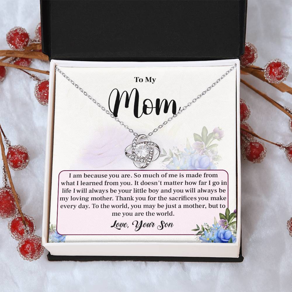 Mother’s Day Gift for Mom from Son – Love Knot Necklace