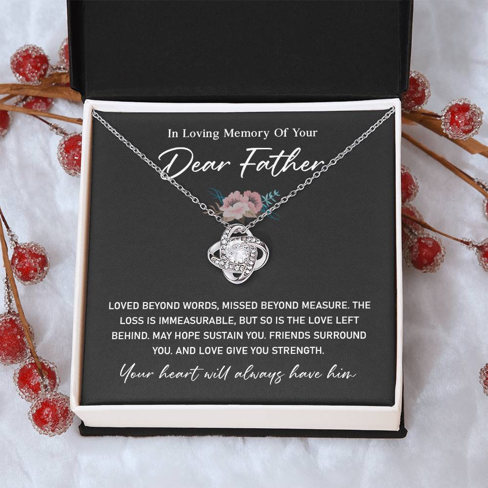 Sympathy Necklace for Loss of Father with Gift Card