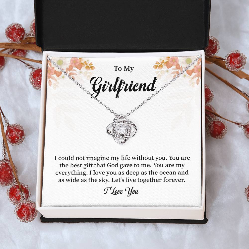 Girlfriend Necklace Gift with I Love You Message Card