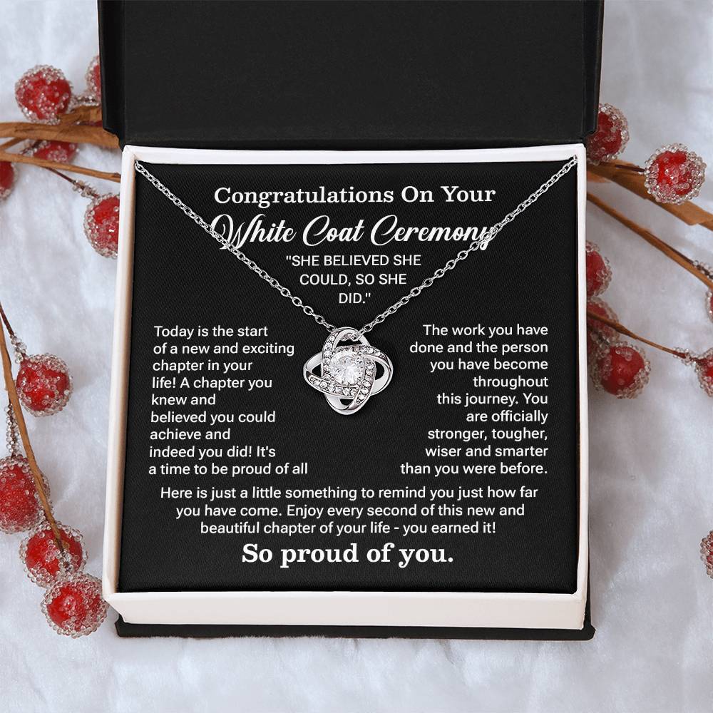 Congratulations On Your New White Coat Ceremony Congratulations Necklace White Coat Ceremony Inspirational Jewelry Gift New Chapter Necklace Meaningful Gift For Graduates Emotional Connection Necklace Motivational Jewelry