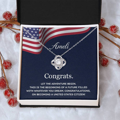 Congrats Necklace For New U.s. Citizen Ameli Necklace For New U.s. Citizen Gift For Citizenship Celebration Necklace With Citizenship Message Necklace For New U.s. Citizen Ameli Gift For Becoming A U.s. Citizen Proud U.s. Citizen Jewelry