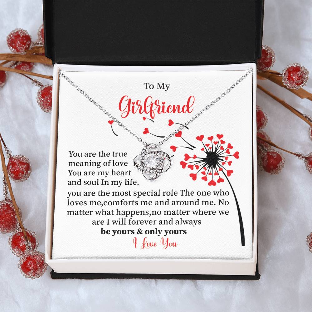 Girlfriend Love Necklace Gift with Message Card Box