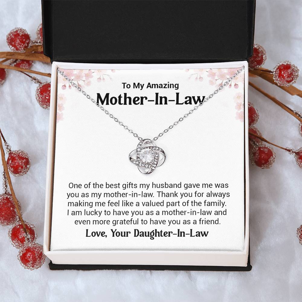 Mother-in-Law Necklace from Bride with Thank You Note